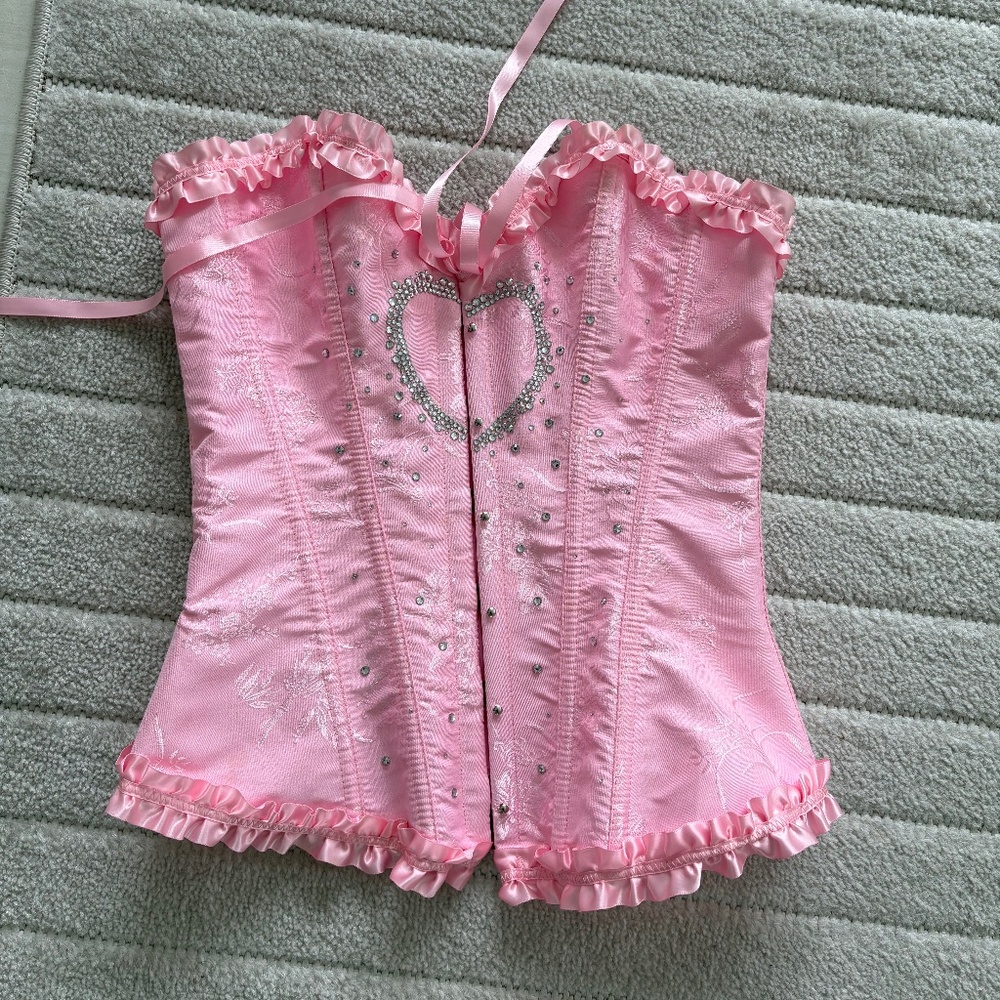 Custom made glitter heart corset